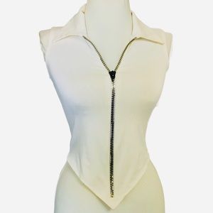 Daniel & Rebecca Zip Front Nylon Top | Small